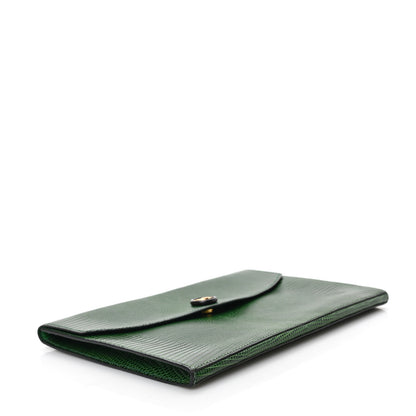 Hermes Lizard Rio Clutch Vert Moyen 4 of 7