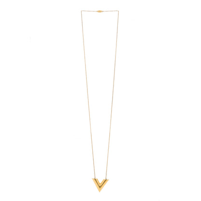 Louis Vuitton Brass Essential V Necklace Gold 3 of 5