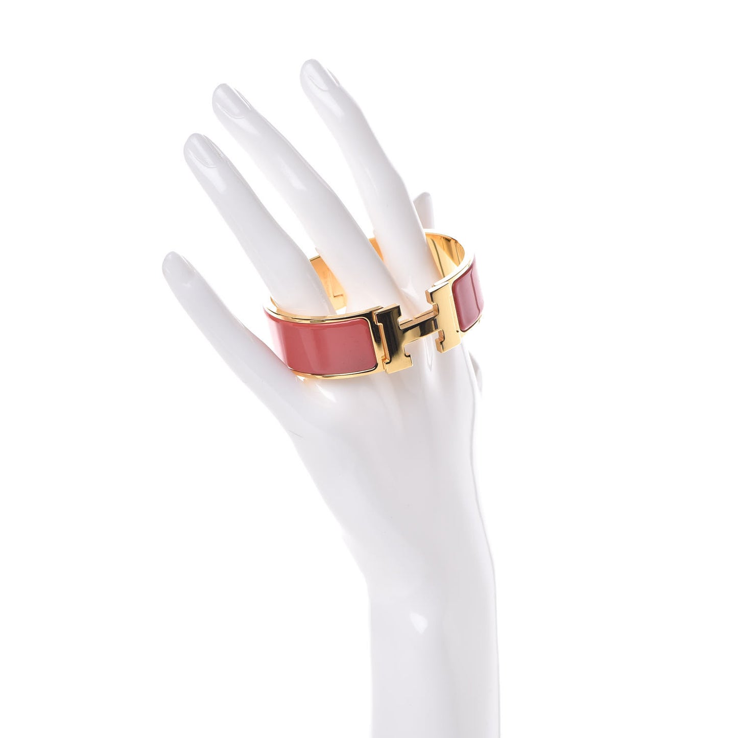 Enamel Wide Clic Clac H Bracelet PM Rouge Corail
