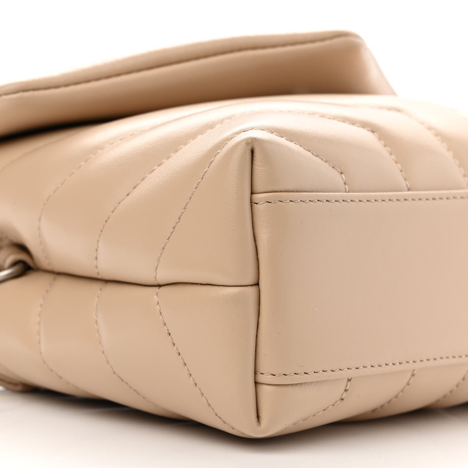 Saint Laurent Calfskin Y Quilted Monogram Toy Loulou Crossbody Bag Light Natural 9 of 10