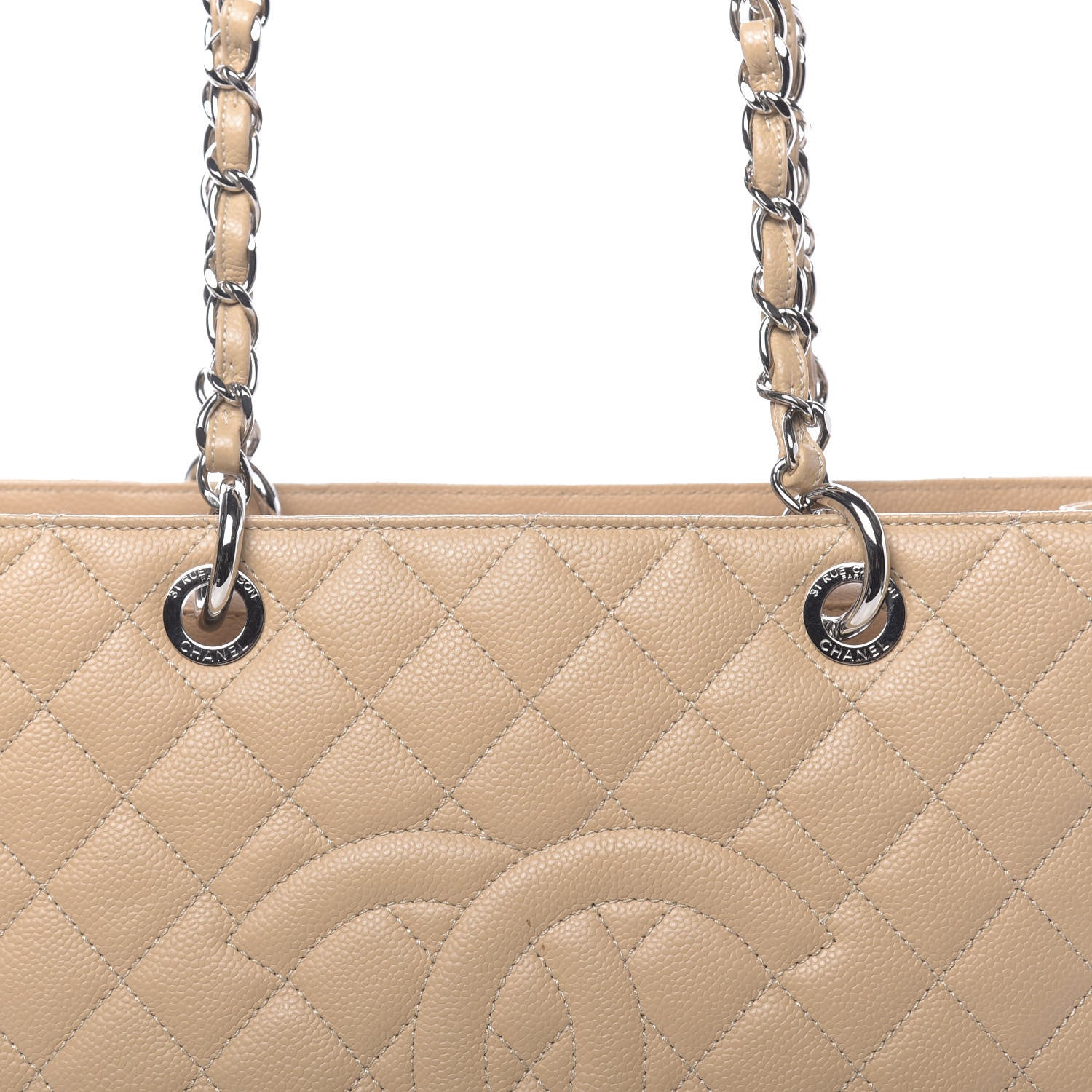 Chanel Caviar Quilted Grand Shopping Tote GST Beige Clair 11 of 12