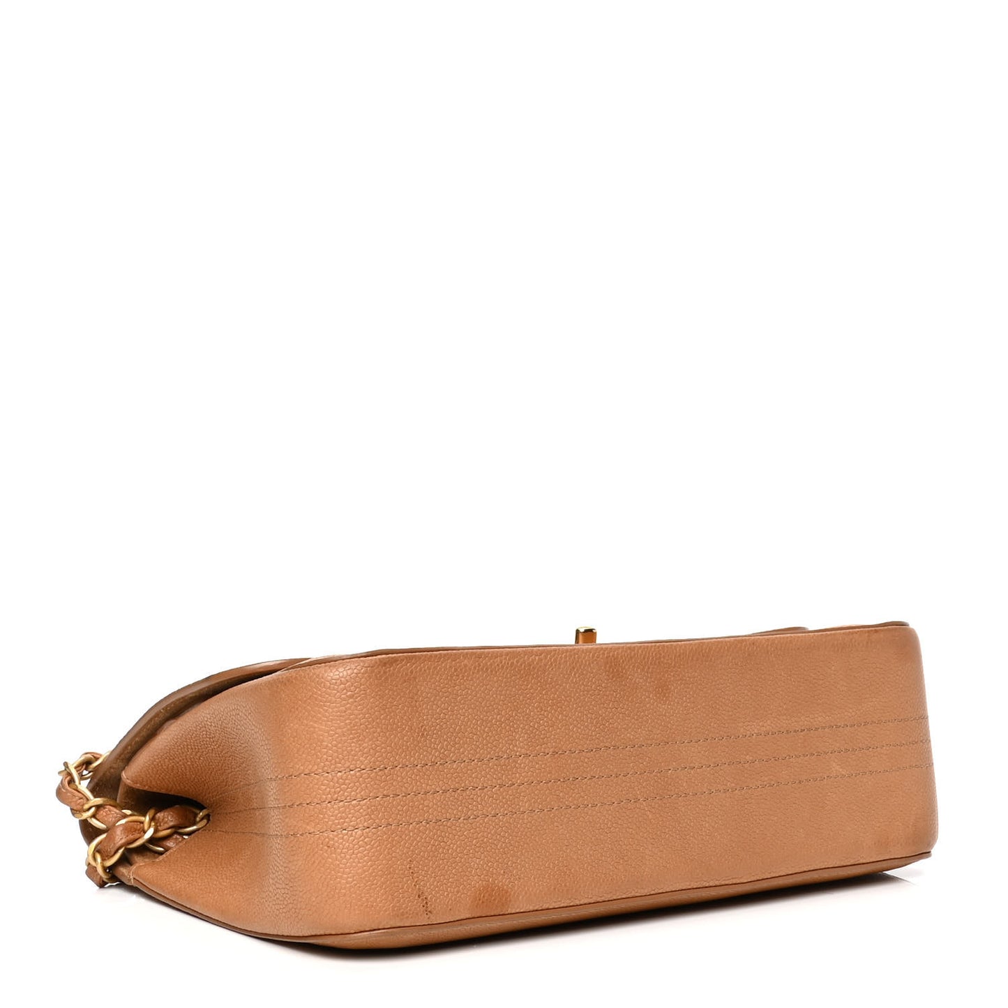 Grained Calfskin Jumbo Classic Pure Double Flap Beige