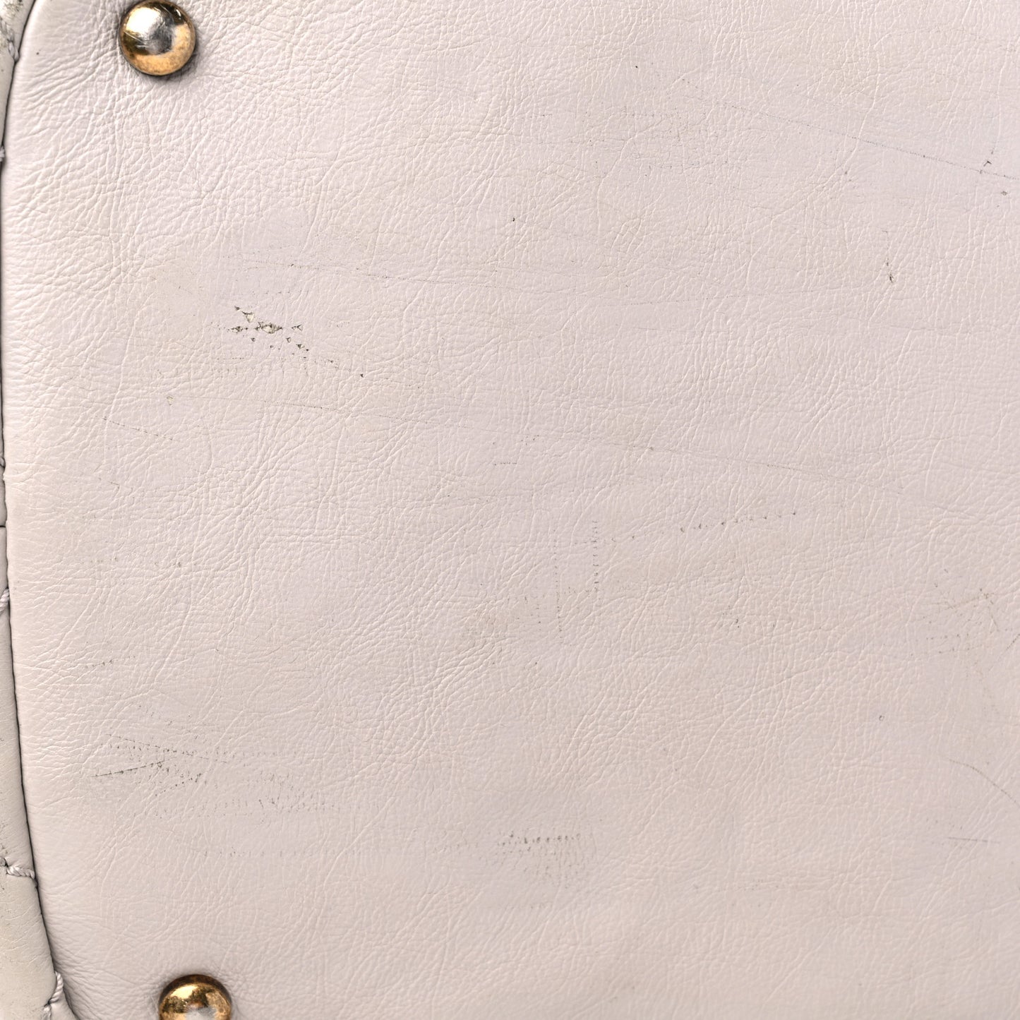 Calfskin Stitched Bowling Bag Light Grey