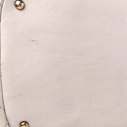 Chanel Calfskin Stitched Bowling Bag Light Grey 16 of 22