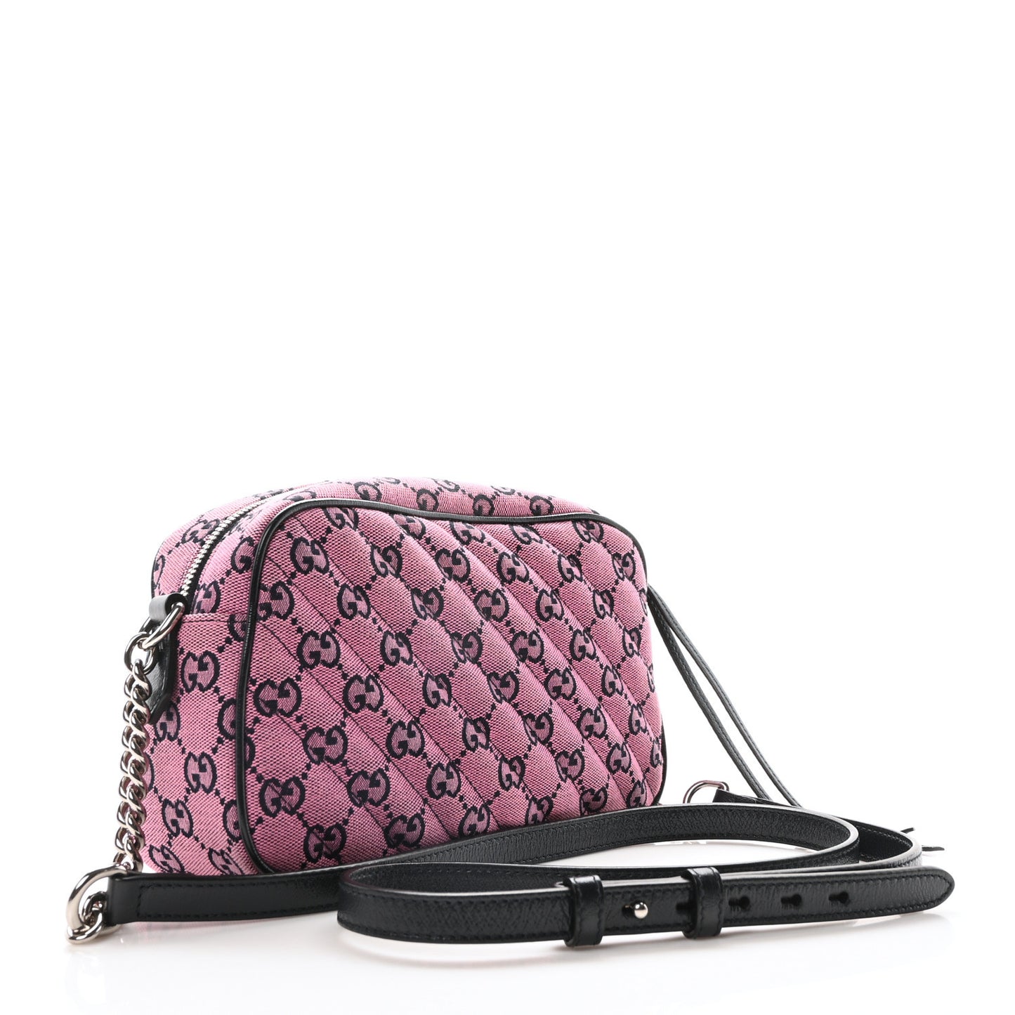 Monogram Multicolor Matelasse Diagonal Small GG Marmont Chain Shoulder Bag Pink Blue