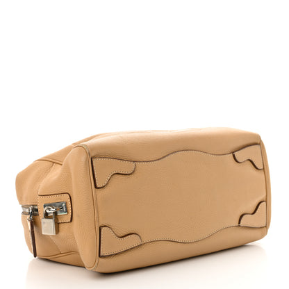 Prada Vitello Daino Print Logo Bowler Beige 4 of 14