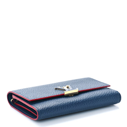 Louis Vuitton Taurillon Capucines Compact Wallet Marine Rouge 4 of 8