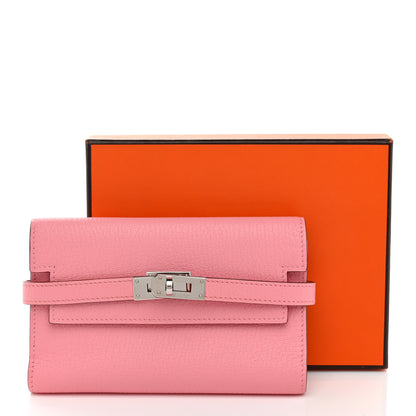 Hermes Chevre Mysore Medium Kelly Wallet Rose Confetti 9 of 9
