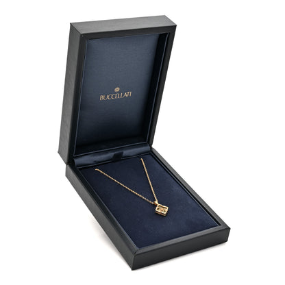 Buccellati 18K Yellow Gold Enamel Small Opera Tulle Necklace Green 8 of 8
