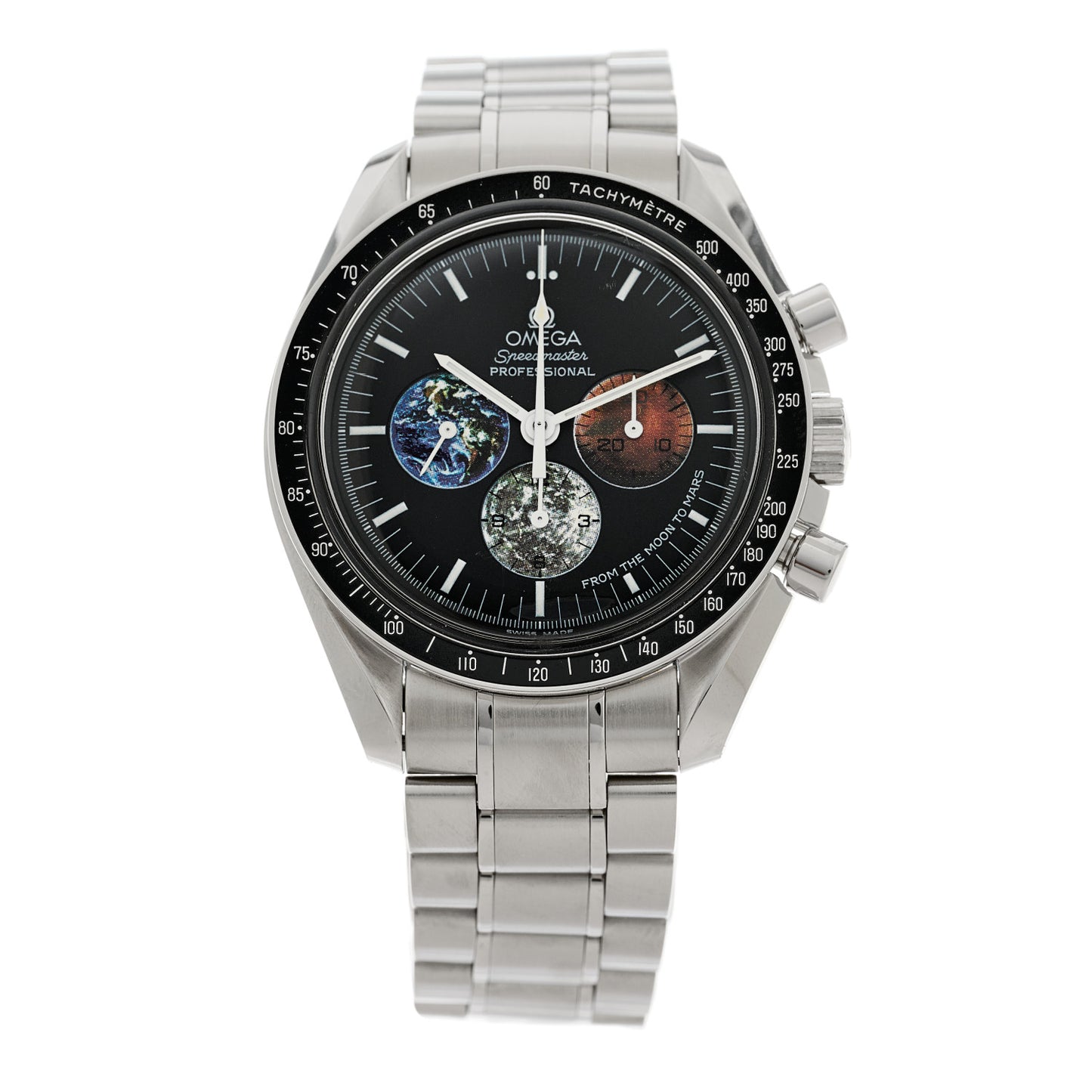 Stainless Steel 42mm Speedmaster Moonwatch Moon To Mars Chronograph Manual Winding Watch Black 3577.50.00