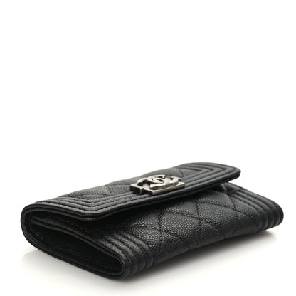 Chanel Caviar Quilted Boy Flap Card Holder Black 4 of 8