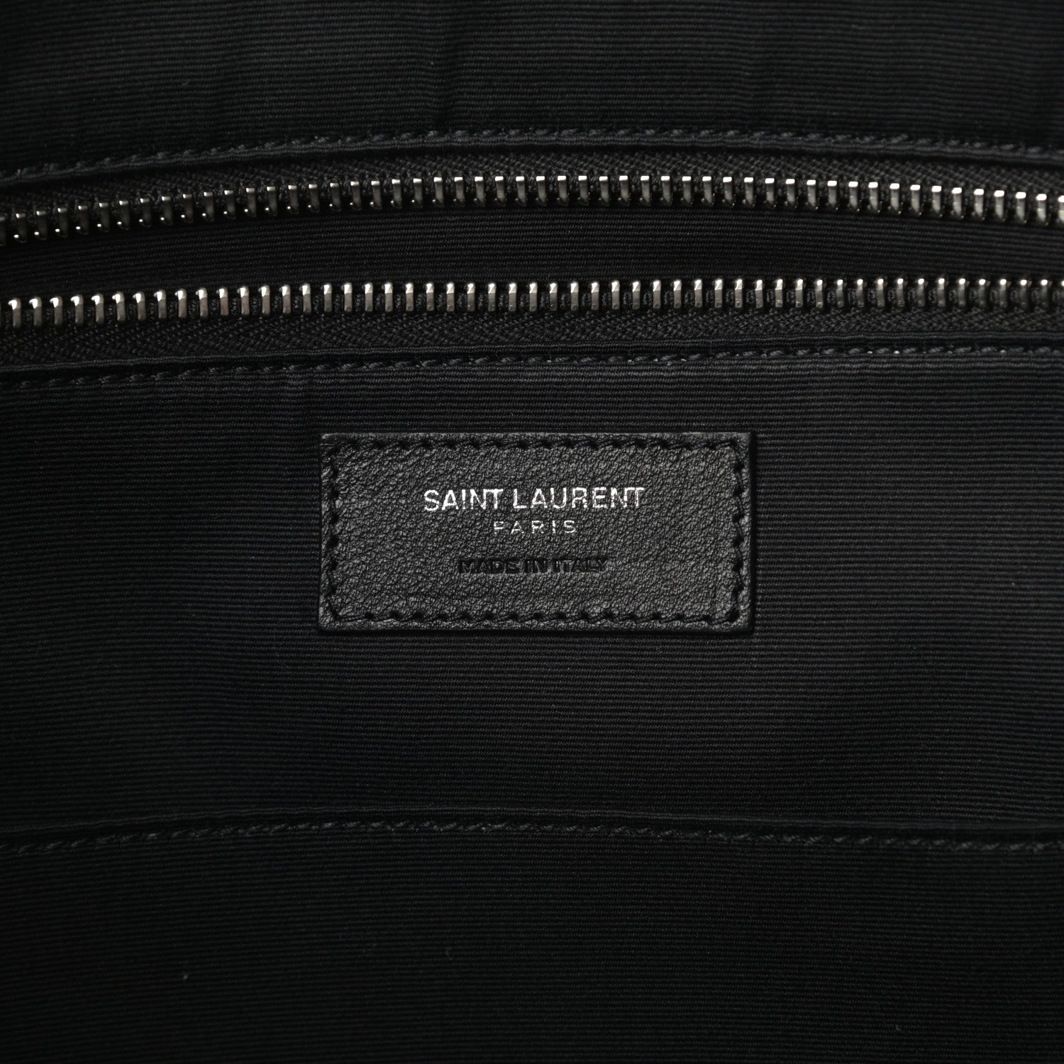 Saint Laurent Calfskin Crocodile Embossed Duffle Briefcase Black 6 of 10
