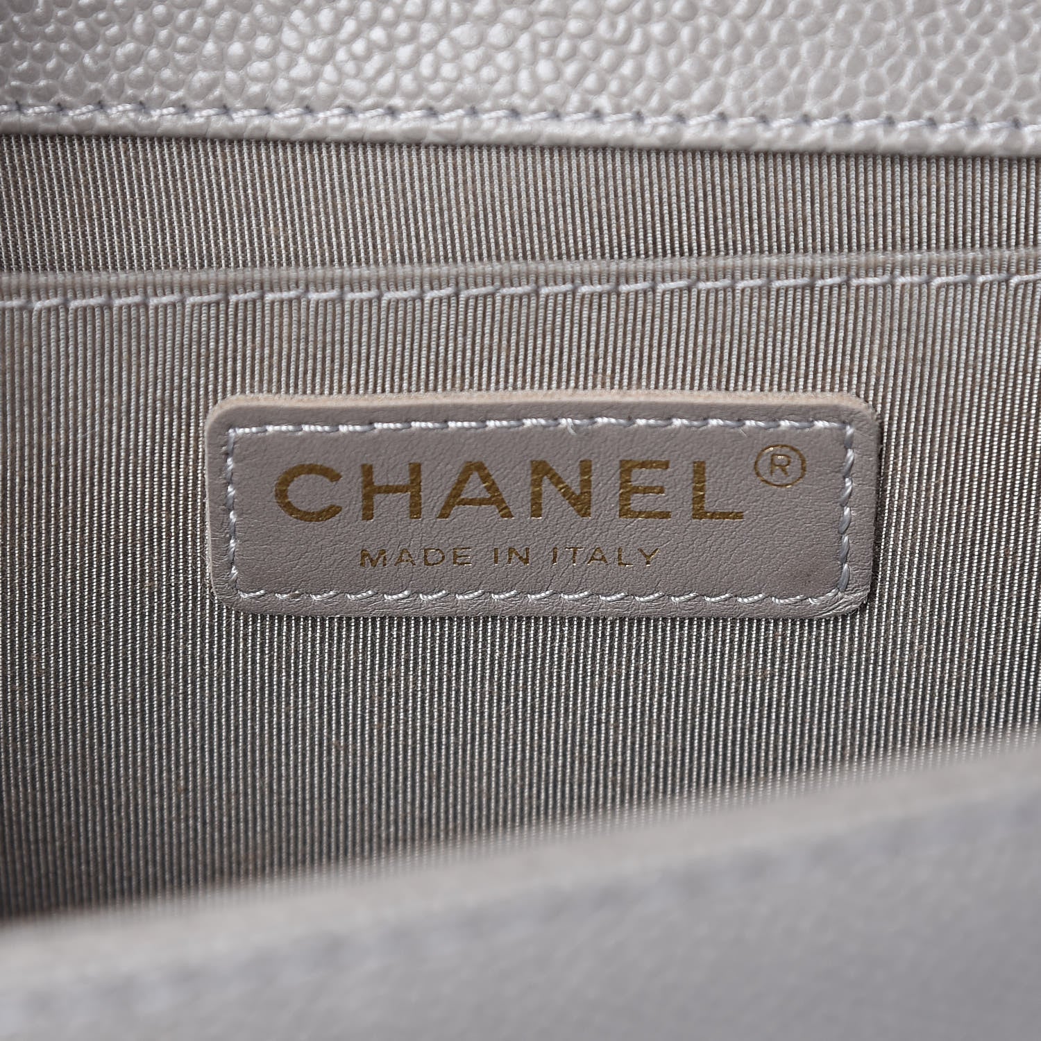 Chanel Caviar Quilted Medium Boy Flap Light Grey 6 of 10