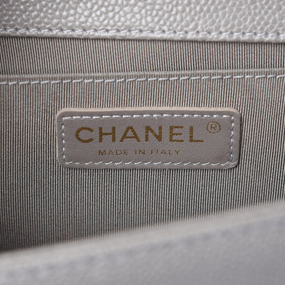 Chanel Caviar Quilted Medium Boy Flap Light Grey 6 of 10
