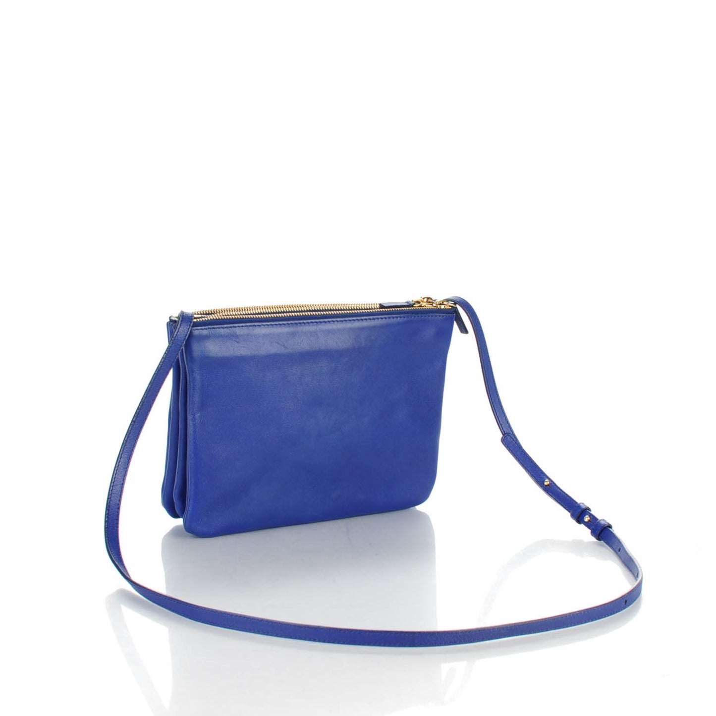 Lambskin Large Trio Crossbody Bag Indigo