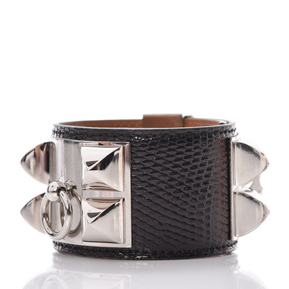 Hermes Lizard Collier De Chien CDC Bracelet T3 Black 4 of 8