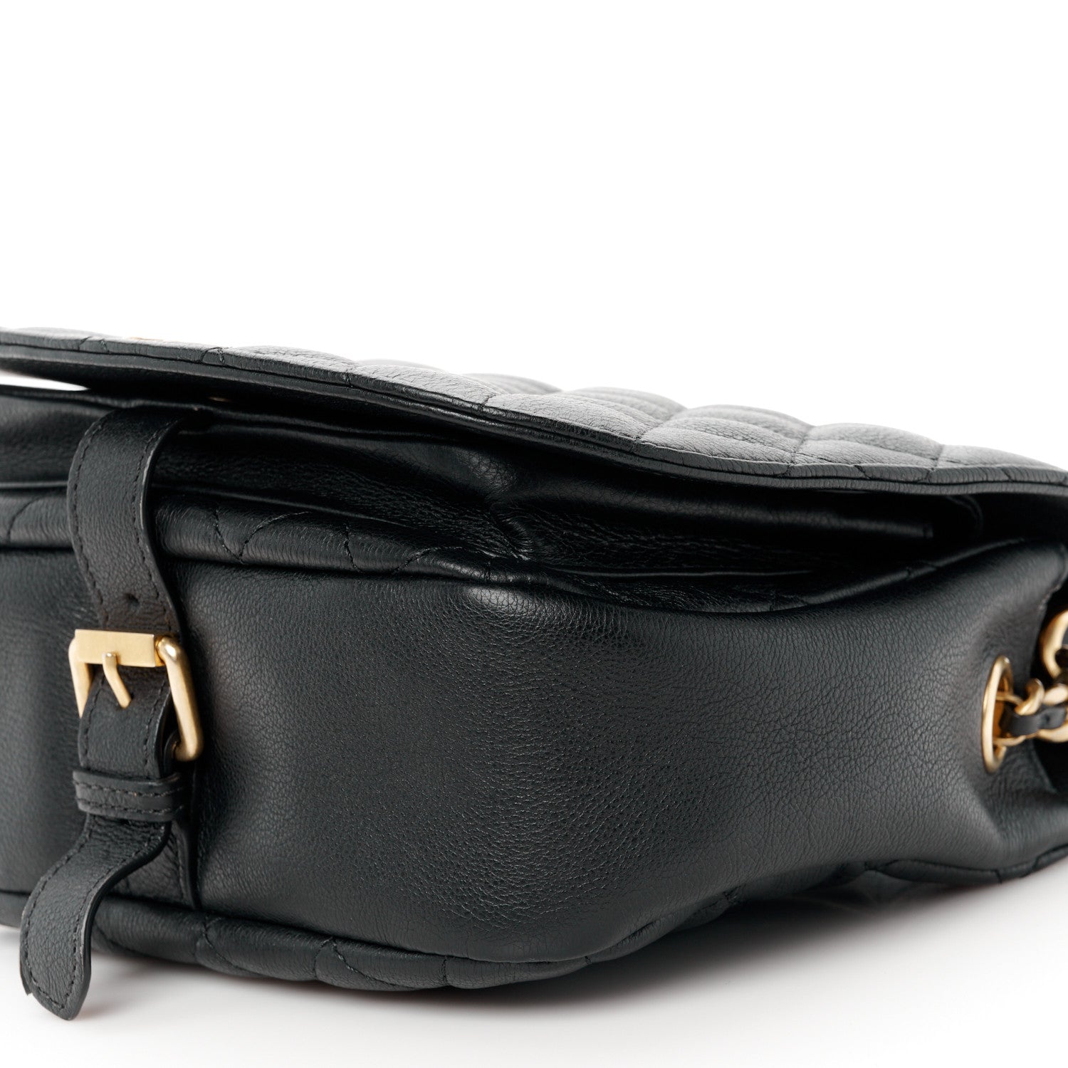 Chanel Grained Calfskin Quilted Messenger Flap Black 10 of 10