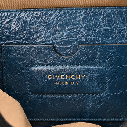 Givenchy Creased Patent Calfskin Medium ID Flap Oil Blue 6 of 9