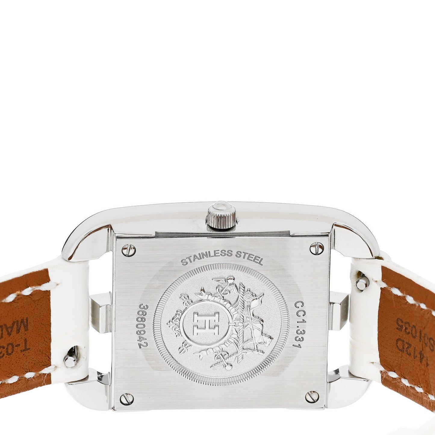 Stainless Steel Alligator Diamond 23mm Cape Cod Quartz Watch Blanc