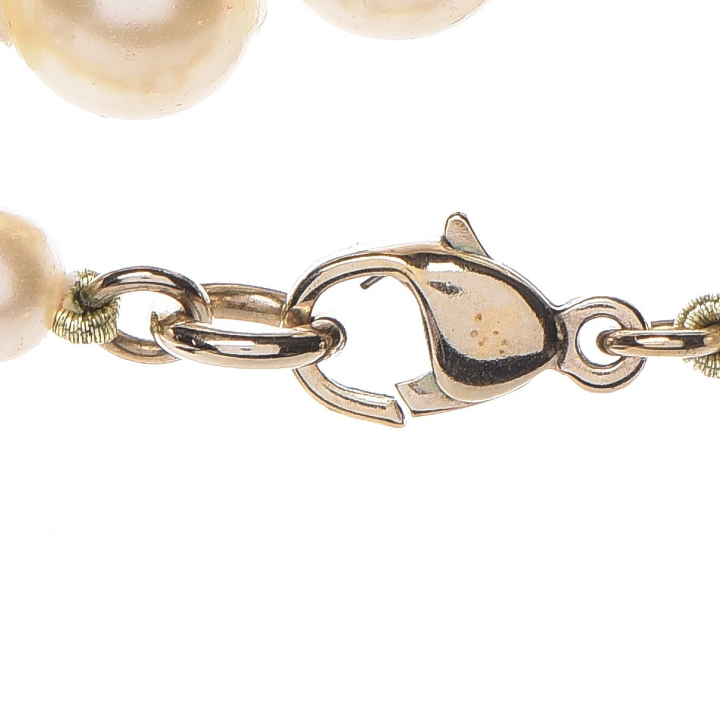 Pearl CC Long Necklace Gold