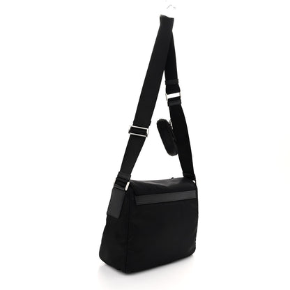 Prada Re-Nylon Vela Saffiano Pocket Single Buckle Messenger Shoulder Bag Black 3 of 11