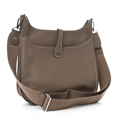 Hermes Taurillon Clemence Evelyne III PM Etoupe 2 of 12