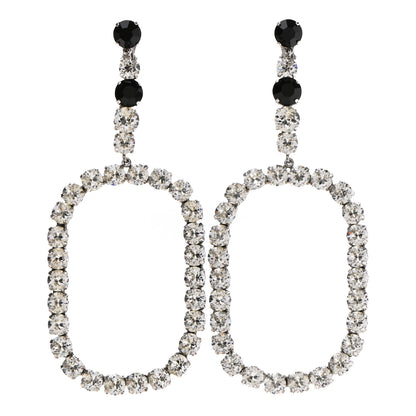 Saint Laurent Crystal Smoking Drop Earrings Silver 1 of 4