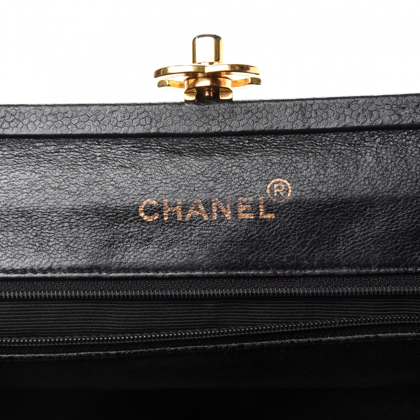 Caviar Quilted Frame Shoulder Bag Black