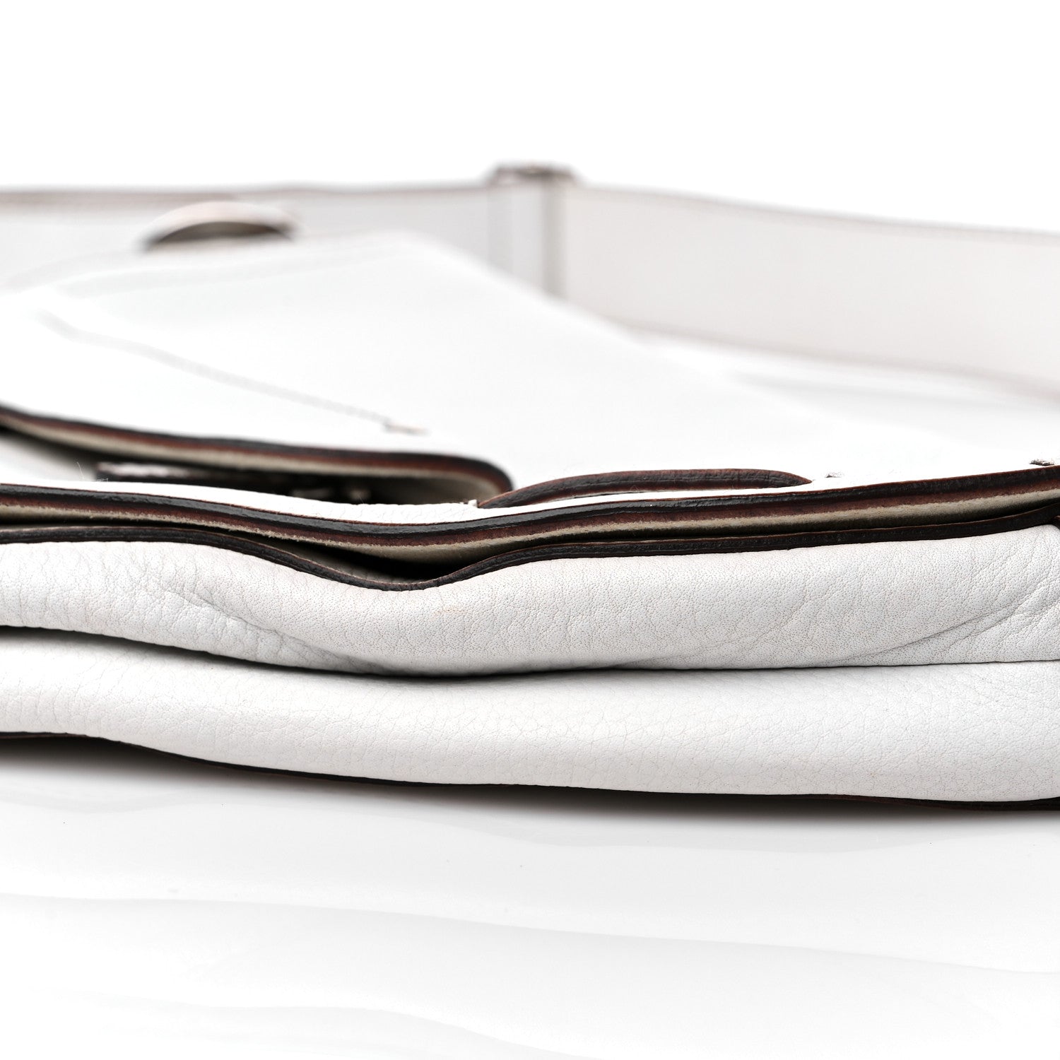 Christian Dior Calfskin Baudrier Saddle Bag White 9 of 16