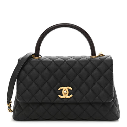 Chanel Caviar Lizard Quilted Small Coco Handle Flap Black 1 of 11