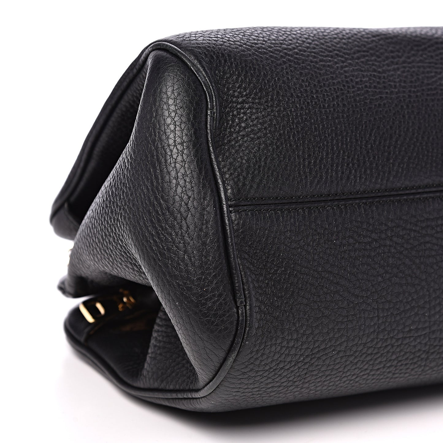 Grained Deerskin Double Zip Black