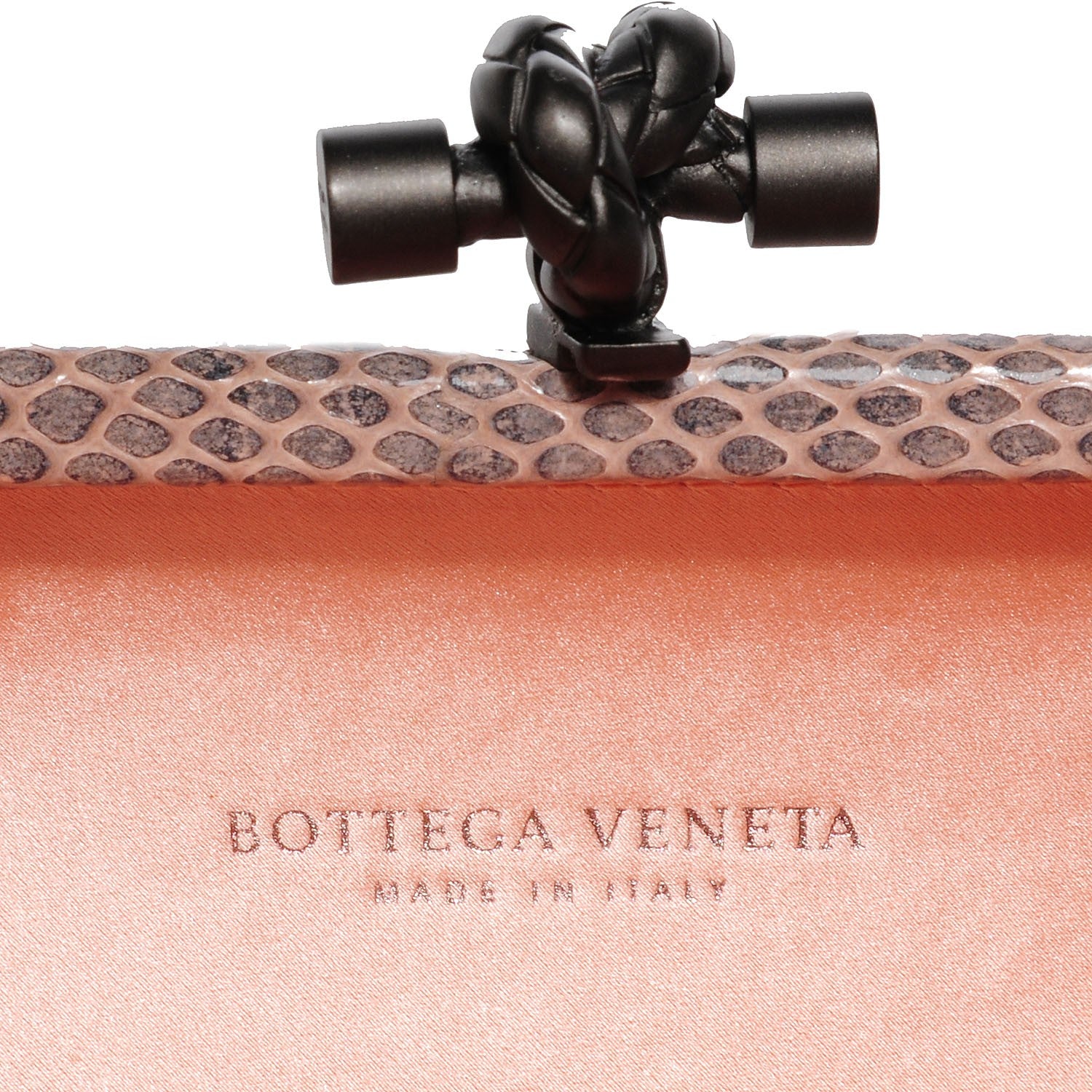 Bottega Veneta Satin Intreccio Impero Ayers Knot Clutch Flamingo 5 of 6