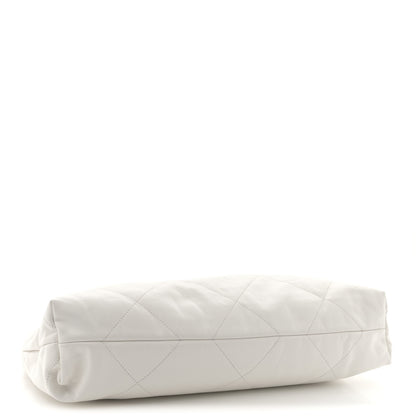 Chanel Shiny Calfskin Quilted Chanel 22 East West White 5 of 11
