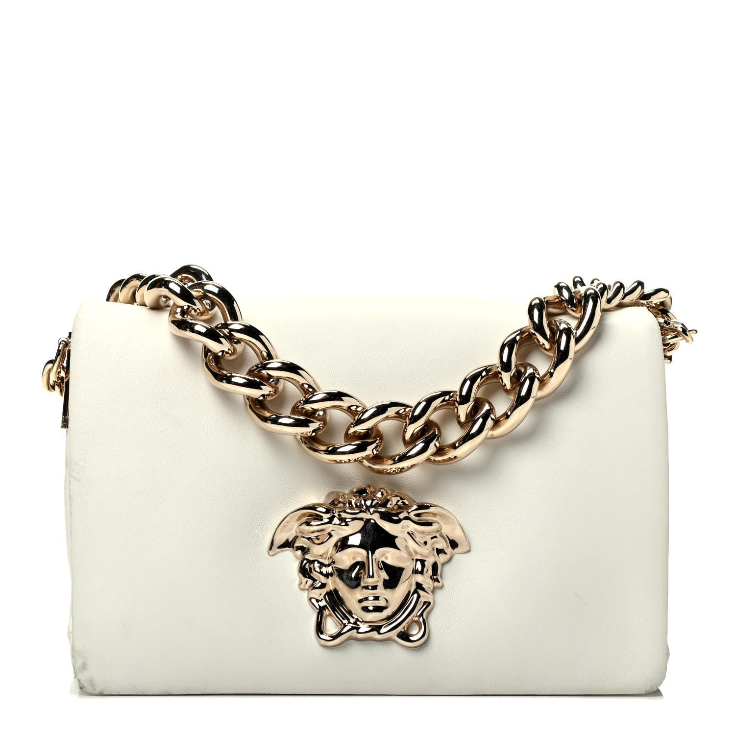 Versace Nappa Palazzo Sultan Shoulder Bag White 1 of 10