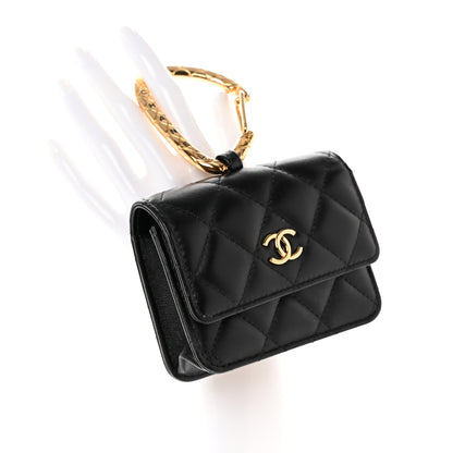 Chanel Lambskin Quilted CC Hook Card Holder Black 2 of 11