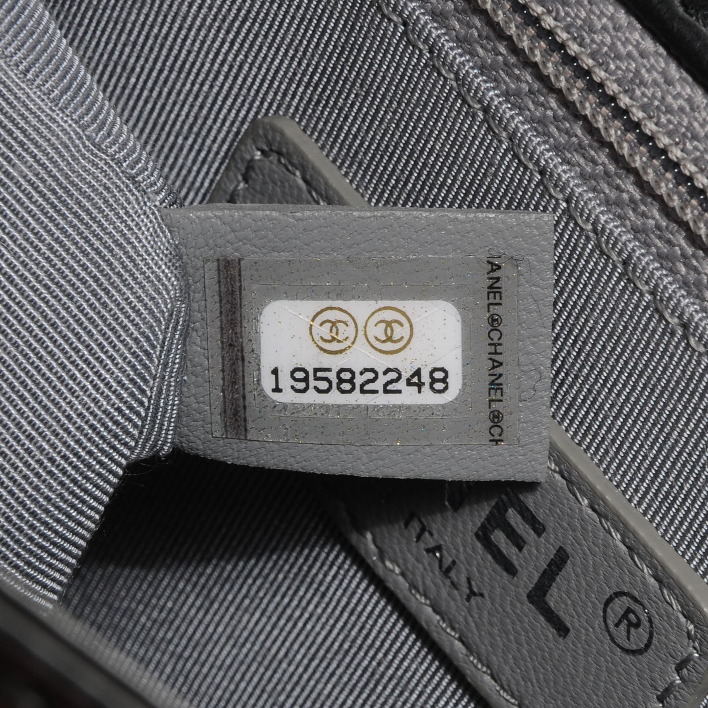 Calfskin Quilted Large Boy Flap Black