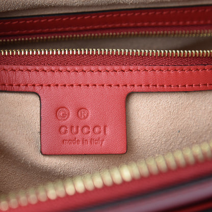 Gucci GG Supreme Monogram Blooms Medium Zippered Bucket Tote Beige Blue Navy Hibiscus Red 6 of 8