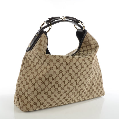Gucci Monogram Large Horsebit Chain Hobo Dark Brown 3 of 7