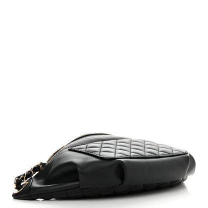 Chanel Lambskin Quilted Waist Bag Fanny Pack Black 4 of 14
