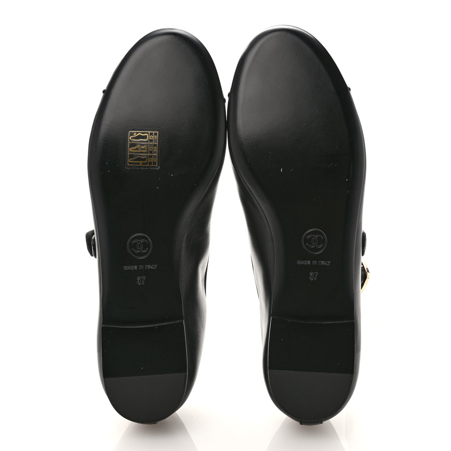 Lambskin Mary Jane Flats 37 Black