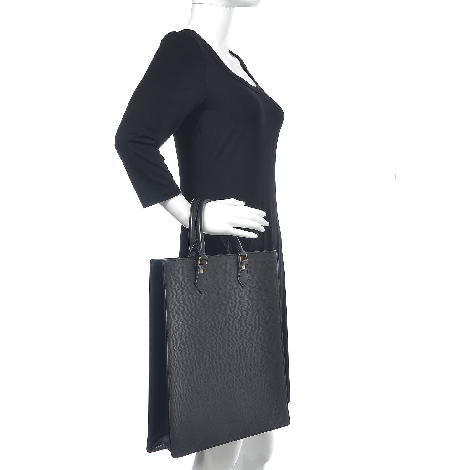 Louis Vuitton Epi Sac Plat GM Black 2 of 15