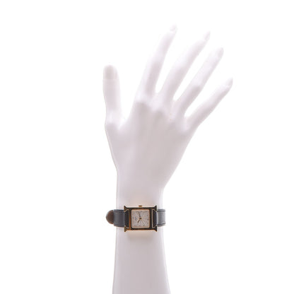 Hermes Stainless Steel Courchevel 21mm Heure H Hour Quartz Watch Noir 2 of 7