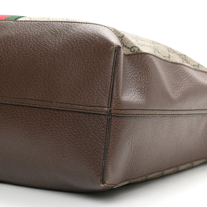Gucci GG Supreme Monogram Web Ophidia Tote Brown 10 of 15