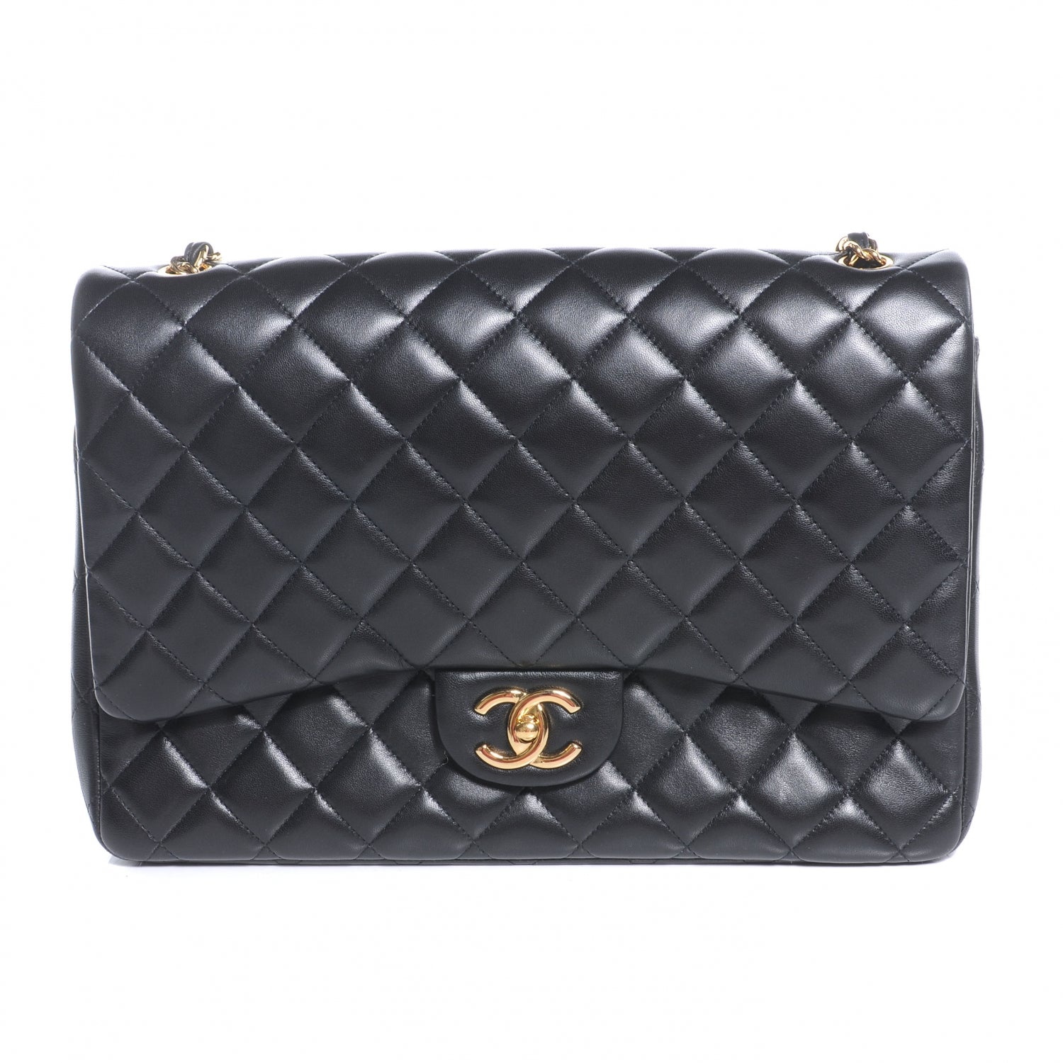 Chanel Lambskin Quilted Maxi Double Flap Black 1 of 9