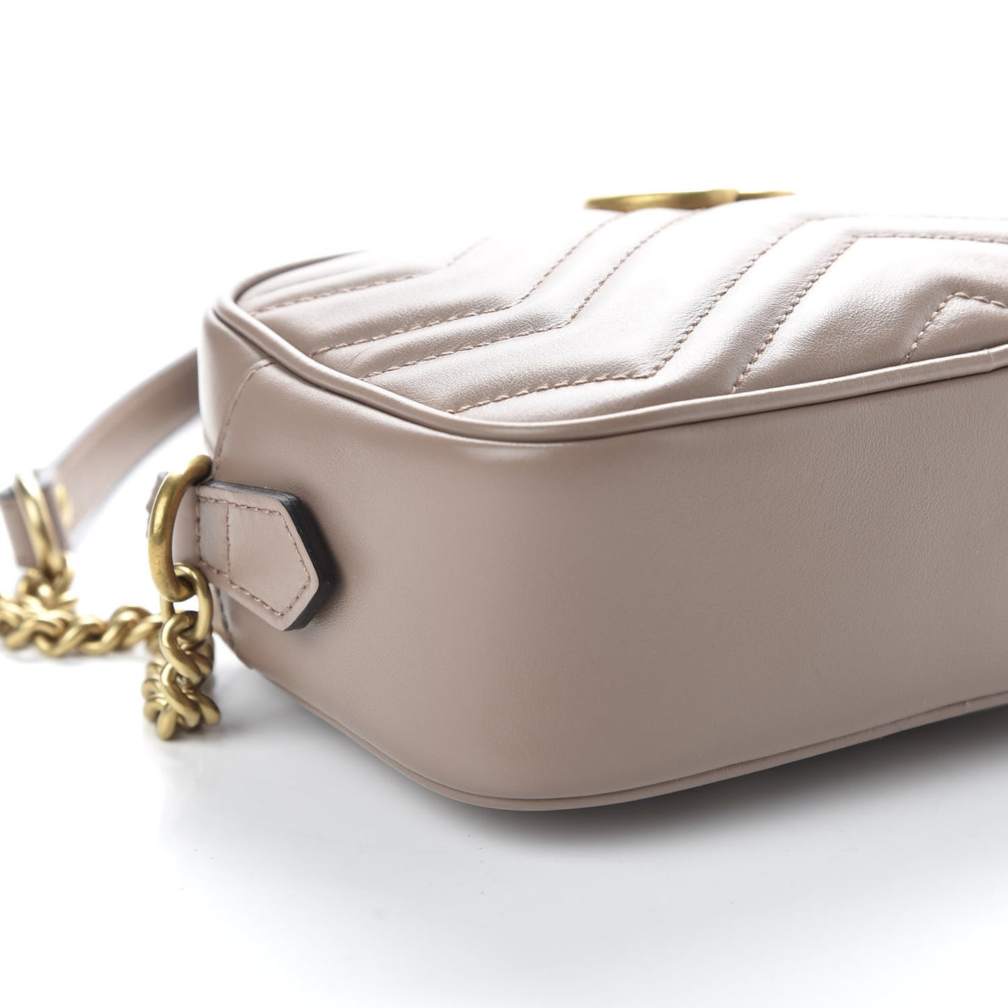 Calfskin Matelasse Mini GG Marmont Chain Shoulder Bag Porcelain Rose