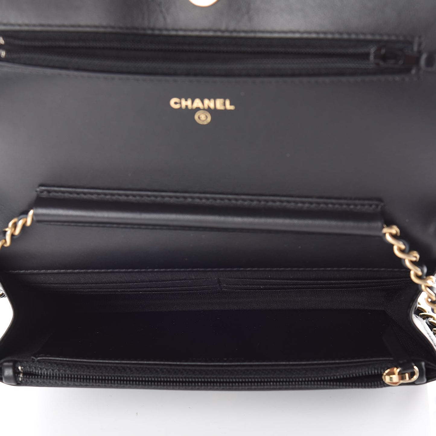 Caviar Quilted CC Filigree Wallet On Chain WOC Black