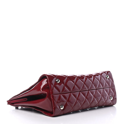 Chanel Patent Quilted Timeless CC Shopping Tote Red 4 of 9