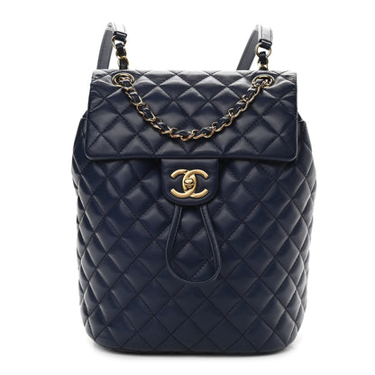 Chanel Calfskin Quilted Small Urban Spirit Backpack Navy 1 of 10