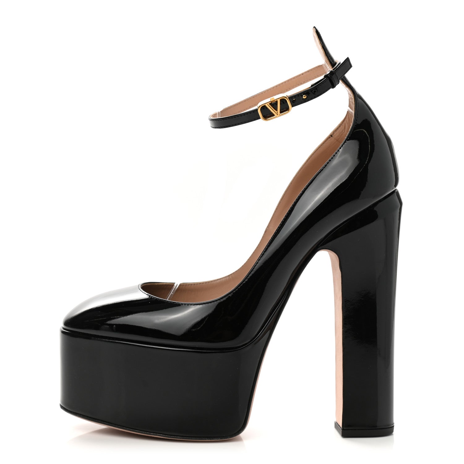 Valentino Garavani Patent Tan-Go 55/155mm Platform Pumps 38.5 Black 1 of 8