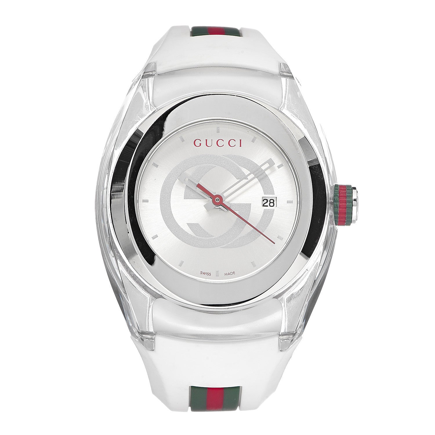 Gucci Stainless Steel Rubber 36mm Sync Web Quartz Watch 1 of 8